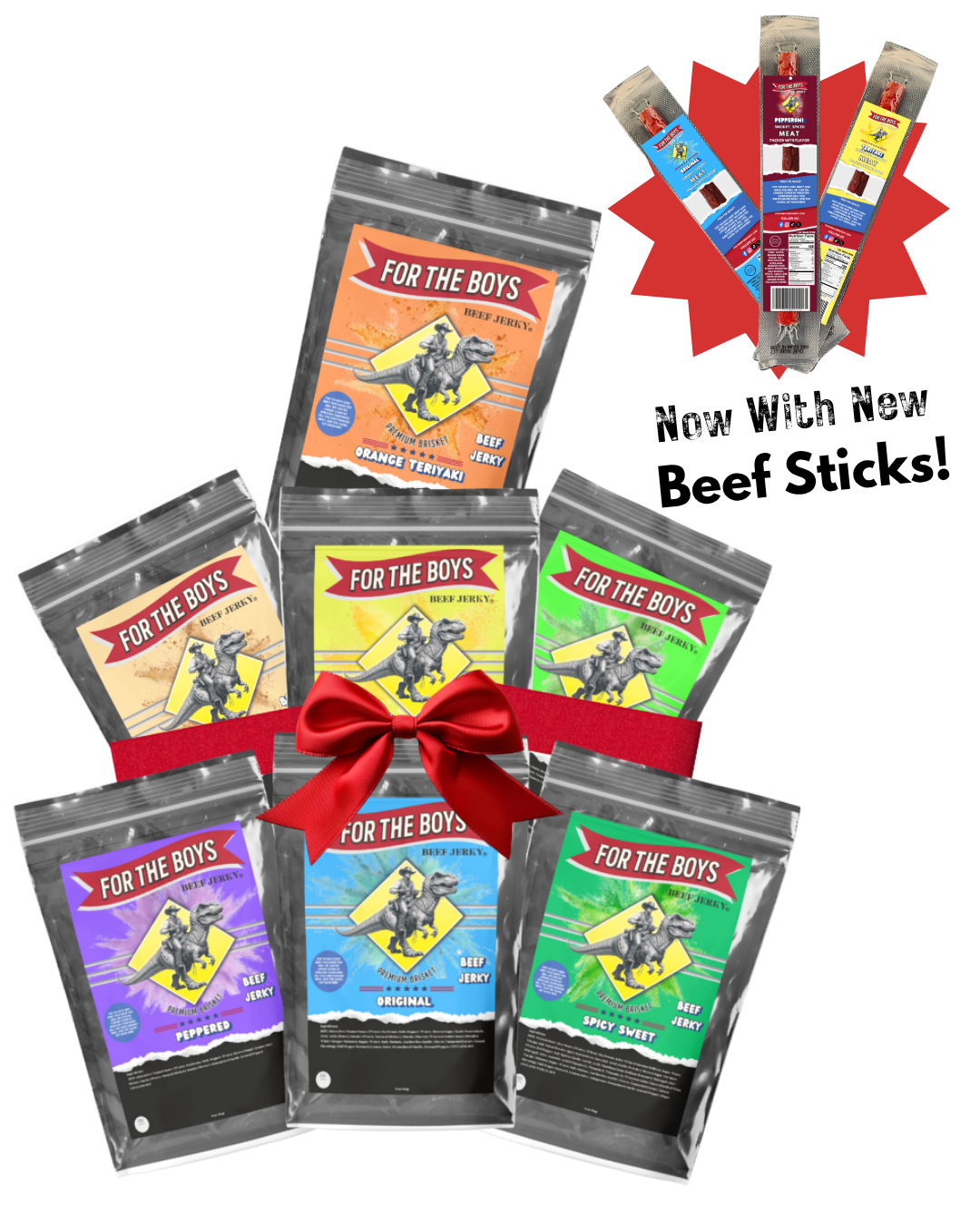 Low Sodium Beef Jerky Variety Pack - All 7 Flavors Plus 3 Meat Sticks!